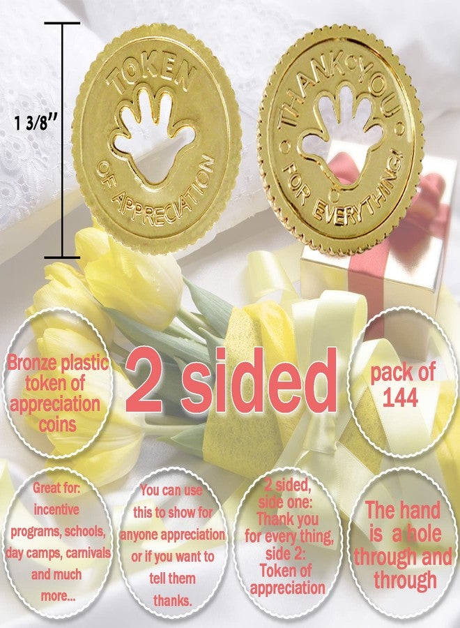 Tribello Token of Appreciation Coins Appreciation Tokens Thank You Tokens Bulk 144 Plastic Tokens Recognition Coins - Encouragement & Thoughtful Expression Acts Of Kindness Coins Employee Student Teacher Award - Image 2