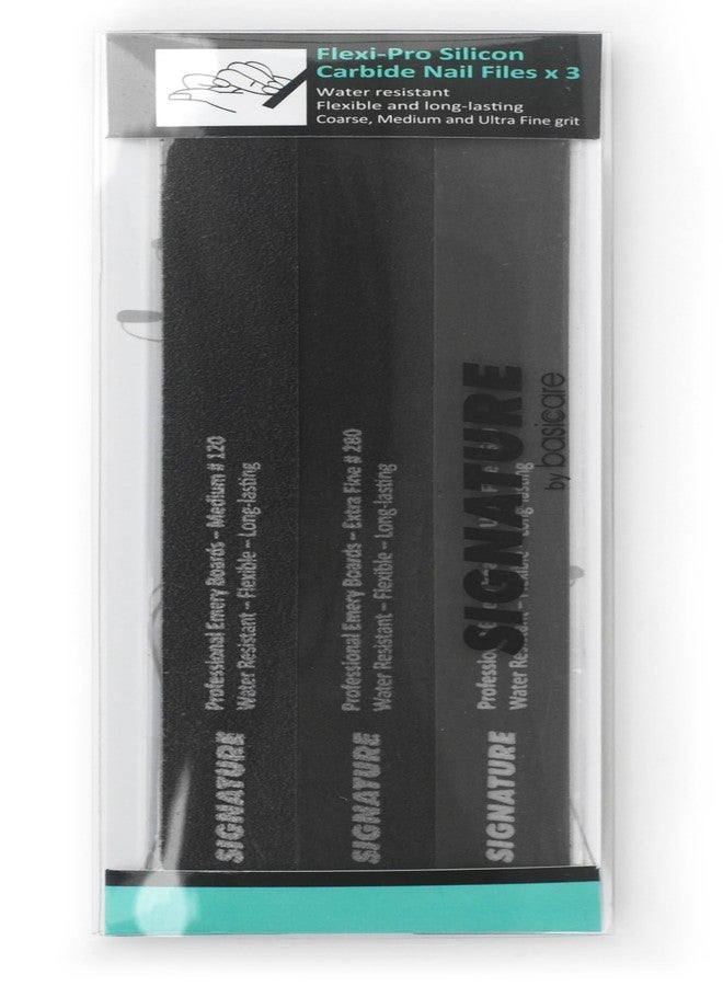 بيسيكير مبارد أظافر احترافية من Basicare، مقاومة للماء، مصنوعة من كربيد السيليكون المرن، مناسبة لفن الأظافر (3 قطع) - Image 2