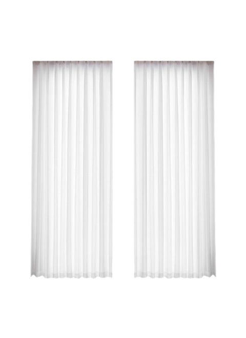 Vertical Stripes White Gauze Curtains Living Room Pervious To Light Window Screen