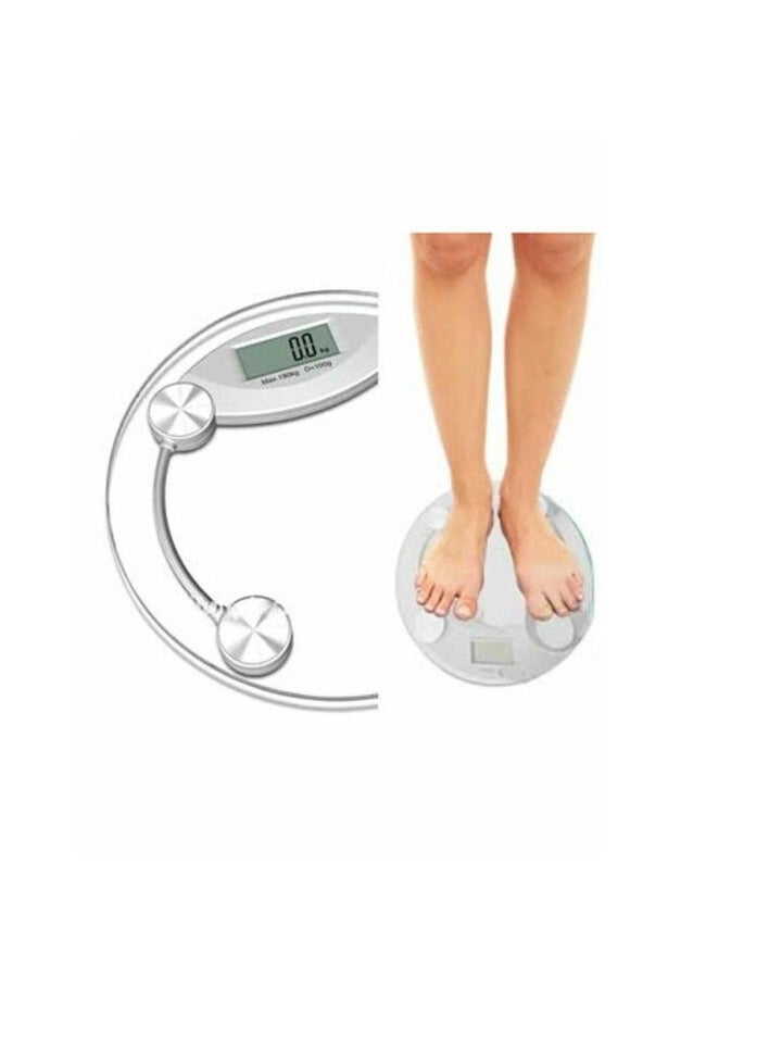 بروماس ميزان رقمي دائري للوزن 180 كجم شفاف/فضي - Image 2