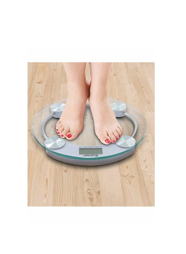 بروماس ميزان رقمي دائري للوزن 180 كجم شفاف/فضي - Image 3