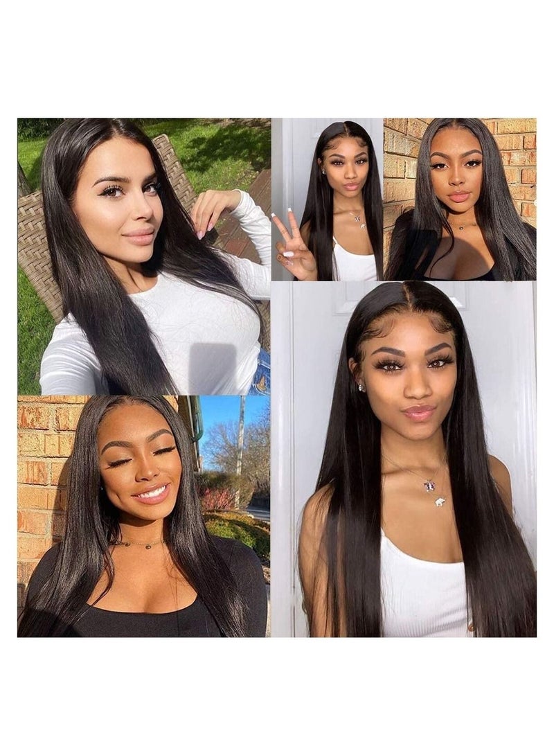 Estelle Black Lace Front Wigs Natural Long Straight Hair Black Wig Glueless Synthetic Heat Resistant Fiber Wig For Fashion Women Black - Image 5