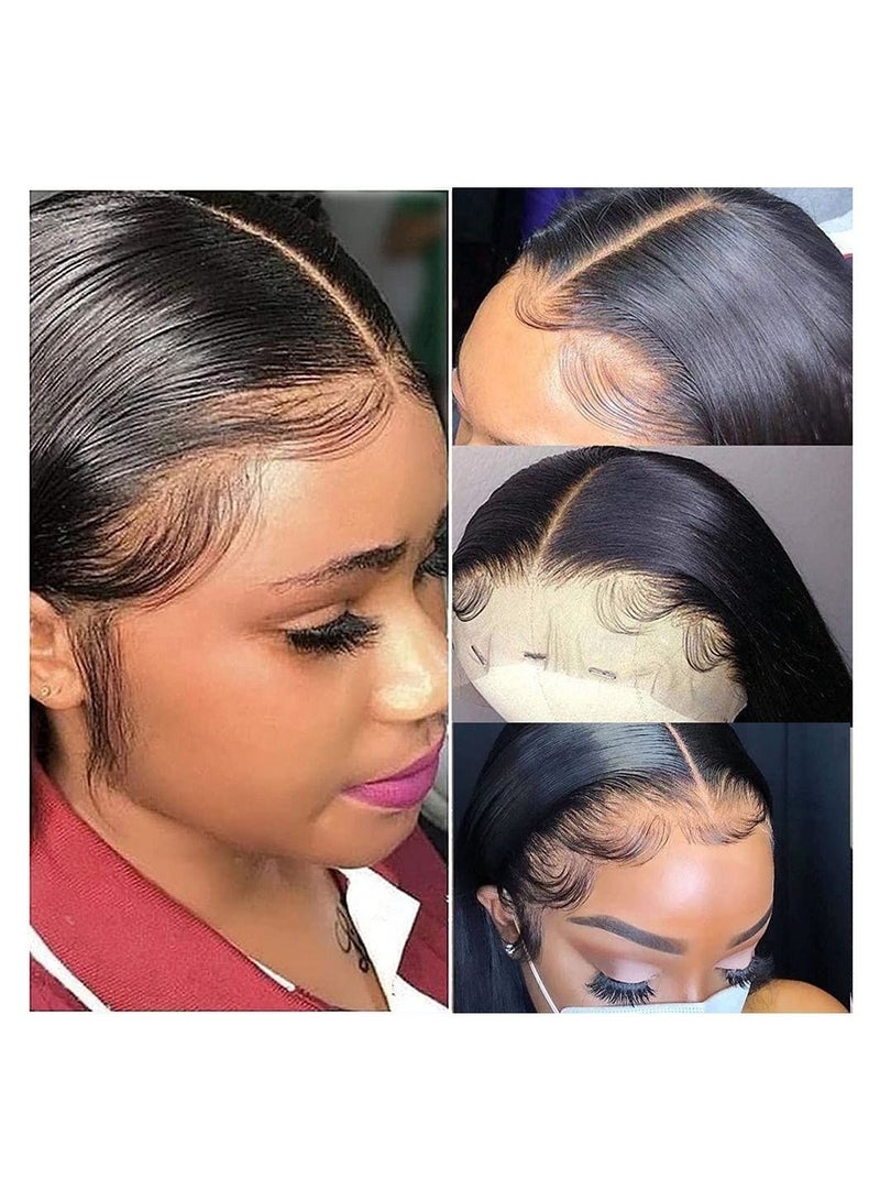 Estelle Black Lace Front Wigs Natural Long Straight Hair Black Wig Glueless Synthetic Heat Resistant Fiber Wig For Fashion Women Black - Image 2