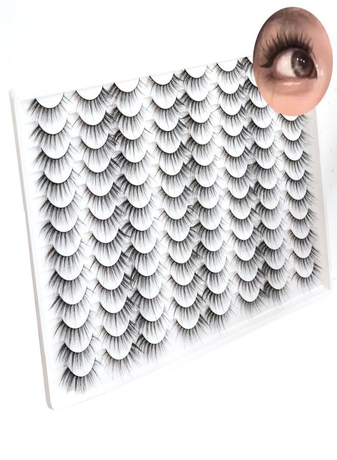 Azenlo False Eyelashes 48 Pairs Faux Mink Lashes 14mm Wispy Lashes 3D Fluffy Cat Eye Lashes Pack Bulk Wholesale Strip Lashes(style 48-041) - Image 1