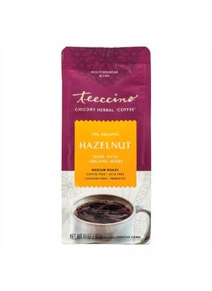 teeccino Hazelnut Chicory Coffee Alternative - Ground Herbal Coffee That's Prebiotic, Caffeine Free & Acid Free, Medium Roast, 11 Ounce  - Image 1