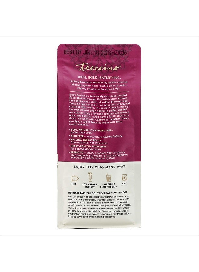 teeccino Hazelnut Chicory Coffee Alternative - Ground Herbal Coffee That's Prebiotic, Caffeine Free & Acid Free, Medium Roast, 11 Ounce - Image 2