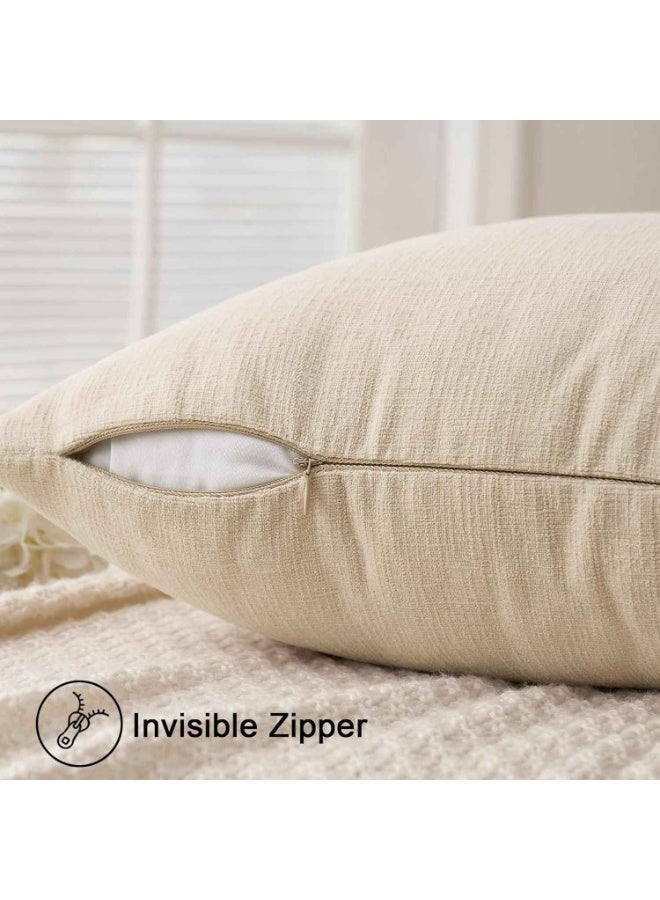 2pcs,Throw Pillow Covers,Linen Cushion Covers 45x45cm,Beige Throw Pillow Covers for Sofa, Couch, Bed,Breathable & Decorative - Image 5