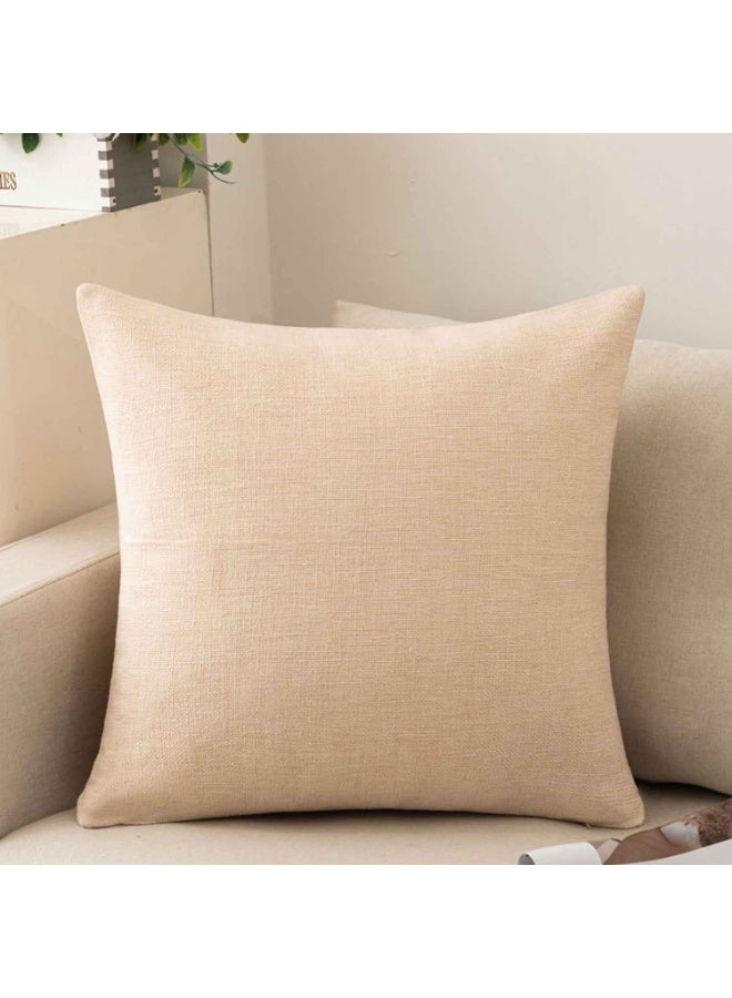 2pcs,Throw Pillow Covers,Linen Cushion Covers 45x45cm,Beige Throw Pillow Covers for Sofa, Couch, Bed,Breathable & Decorative - Image 2