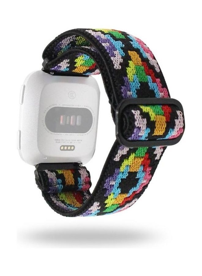 NIBEMINENT Braided Jacquard Adjustable Nylon Strap For Fitbit Versa Watch Multicolour - Image 1