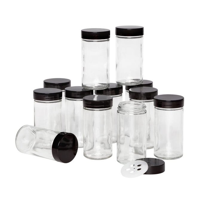 5244227 EMPTY JARS WITH BLACK CAP SET OF 12 3OUNCE