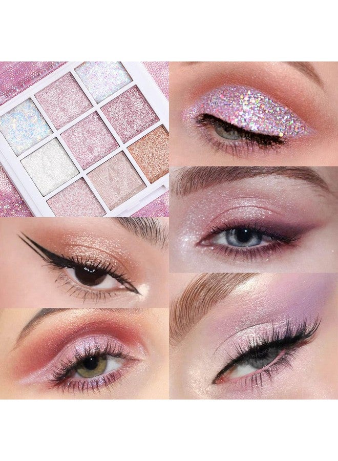 CAKAILA Eye Shadow Palette Makeup,Pink White Purple Glitter Shimmer Sparkle Warm Pastel 9 Colors Eye Shadow Palette,Nude White Cream Eyeshadow Palette Colorful Long Lasting Waterproof Naturing-Looking  - Image 2