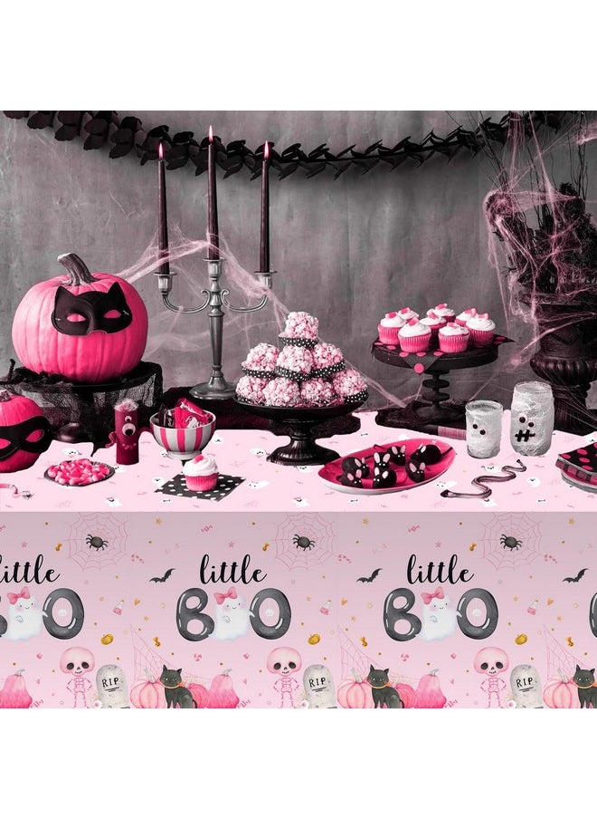 MEHOFOND Little Boo Baby Shower Decorations For Girl, Halloween Tableware Set 194Pcs, Halloween Plates And Napkins For Baby Shower, Little Boo Birthday Banner, Halloween Party Supplies , Serves 24  - Image 5