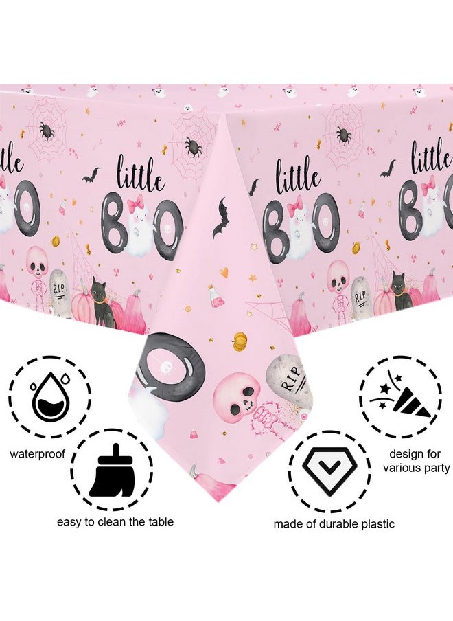 MEHOFOND Little Boo Baby Shower Decorations For Girl, Halloween Tableware Set 194Pcs, Halloween Plates And Napkins For Baby Shower, Little Boo Birthday Banner, Halloween Party Supplies , Serves 24  - Image 4