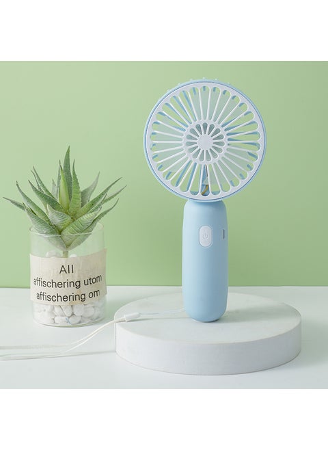 Rechargeable Mini USB Fan with Custom Logo F4 blue [Android interface/400mah/handheld fan can stand]]