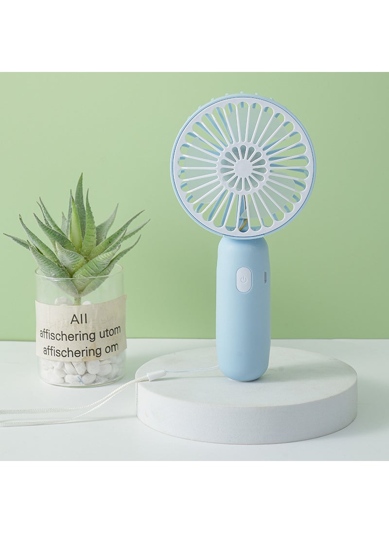 Generic - Rechargeable Mini USB Fan with Custom Logo F4 blue [Android interface/400mah/handheld fan can stand]] - Image 1
