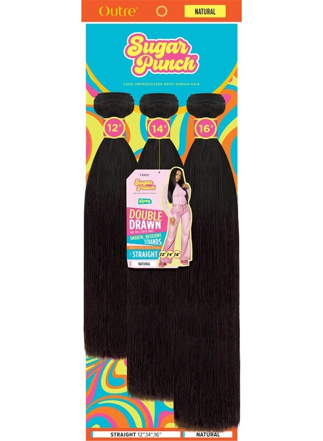 Outre Sugar Punch 100% Unprocessed Remi Human Hair - Straight 12" 14" 16" (NATURAL) - Image 1