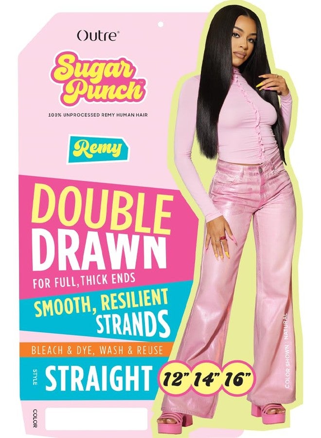 Outre Sugar Punch 100% Unprocessed Remi Human Hair - Straight 12" 14" 16" (NATURAL) - Image 2
