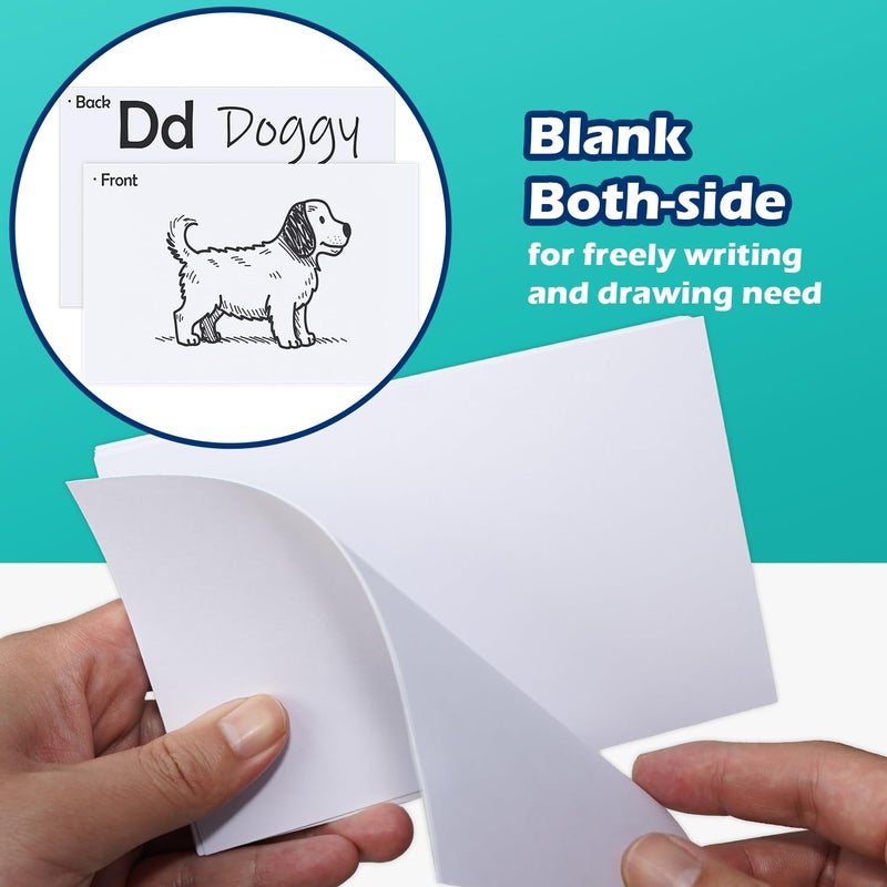 Olivo Blank Index Cards 4x6 Unlined Unruled Flash Note Cards 4" x 6", White, 100 Count, 220 GSM Heavy Weight - Image 5