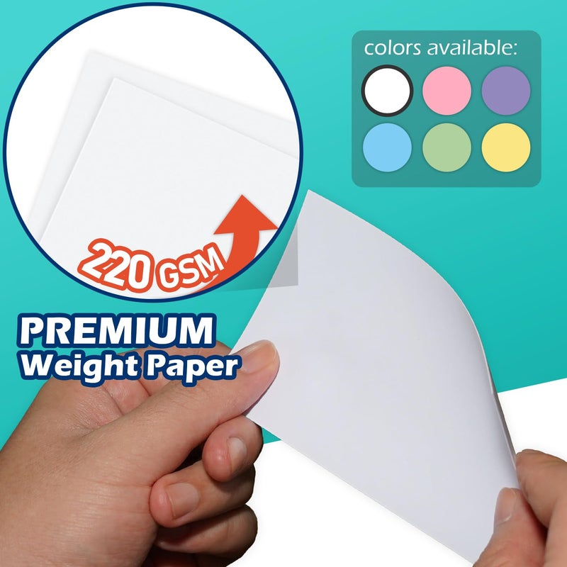 Olivo Blank Index Cards 4x6 Unlined Unruled Flash Note Cards 4" x 6", White, 100 Count, 220 GSM Heavy Weight - Image 3
