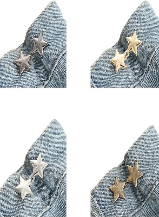 CHRIS GOOD Pant Waist Tightener, 8 Sets Adjustable Pentacle Button for Jeans, Instant Removable Jean Buttons for Loose Jeans, No Sewing Required Pant Clips for Waist Tightener, Button Pins for Pants - Image 5
