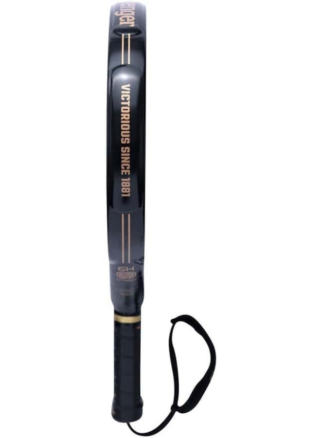 سلازنجر مضرب بادل سلازنجر تشالنج رقم 3 دائري 6K كاربون - أسود/ذهبي | مضرب بادل قوي بوزن متوسط ​​وقلب EVA متوسط الصلابة وأخاديد بانثر للدوران | للاعبين المتوسطين والمحترفين - Image 4