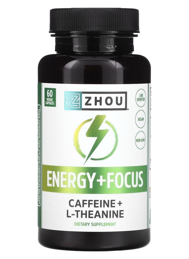 Zhou Nutrition Energy + Focus 60 Veggie Capsules 