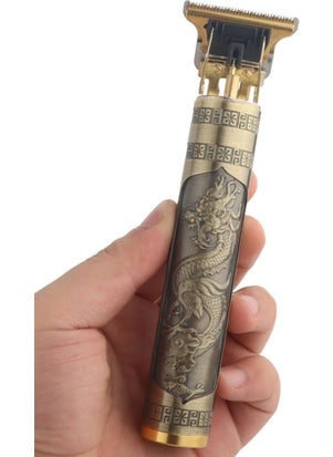 Buffer ® Vintage Look Powerful USB Rechargeable Manual Shaver with 4 Different Heads  - Image 2