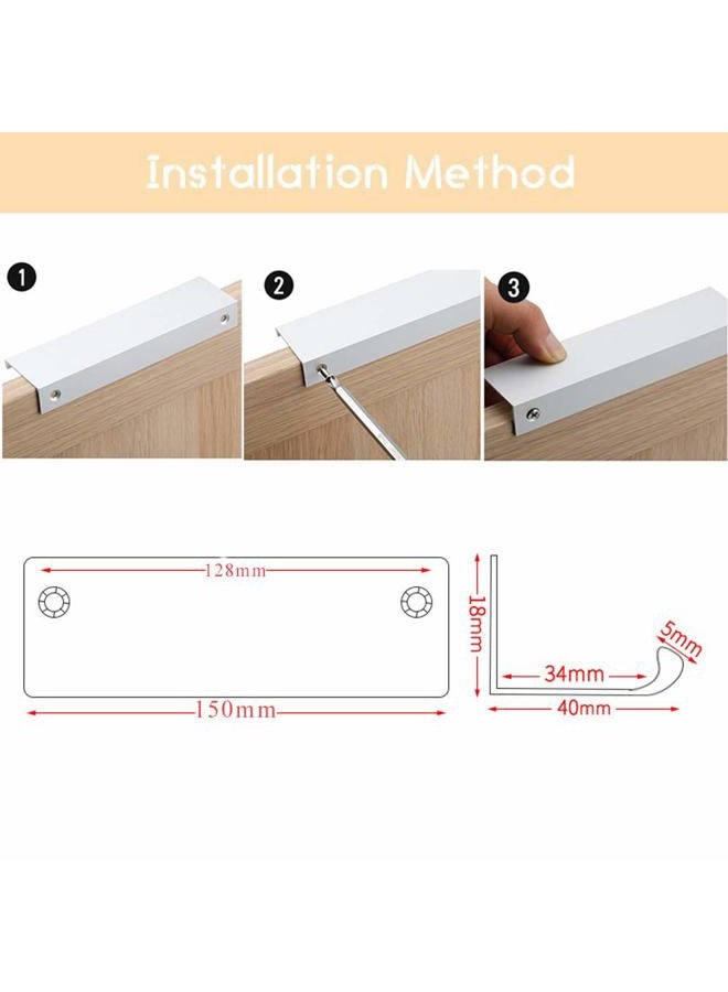 JOOJA 10 Pack Modern Style Finger Edge Pull Furniture DrawerHandles Hidden Cabinet Kitchen Drawer Handles Knobs, Brass, 150mm - Image 5