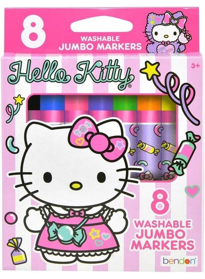 Hello Kitty Art Set - 8 Markers & 8 Jumbo Crayons for Girls - Coloring, Crafts, Drawing & More - Officially Licensed Hello Kitty School Supplies - Image 3