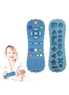 joybuy 2 PCs Baby Teether Toy, Remote Teether for Baby, Soft Chew Toys with TV Remote Control Shape for Toddler Teething Relief and Soothe Sore Gum Infant Teether for 6-12 Months (Blue+ Black)  - Image 2
