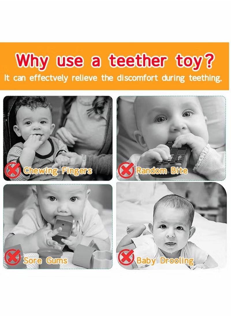 joybuy - 2 PCs Baby Teether Toy, Remote Teether for Baby, Soft Chew Toys with TV Remote Control Shape for Toddler Teething Relief and Soothe Sore Gum Infant Teether for 6-12 Months (Blue+ Black) - Image 1