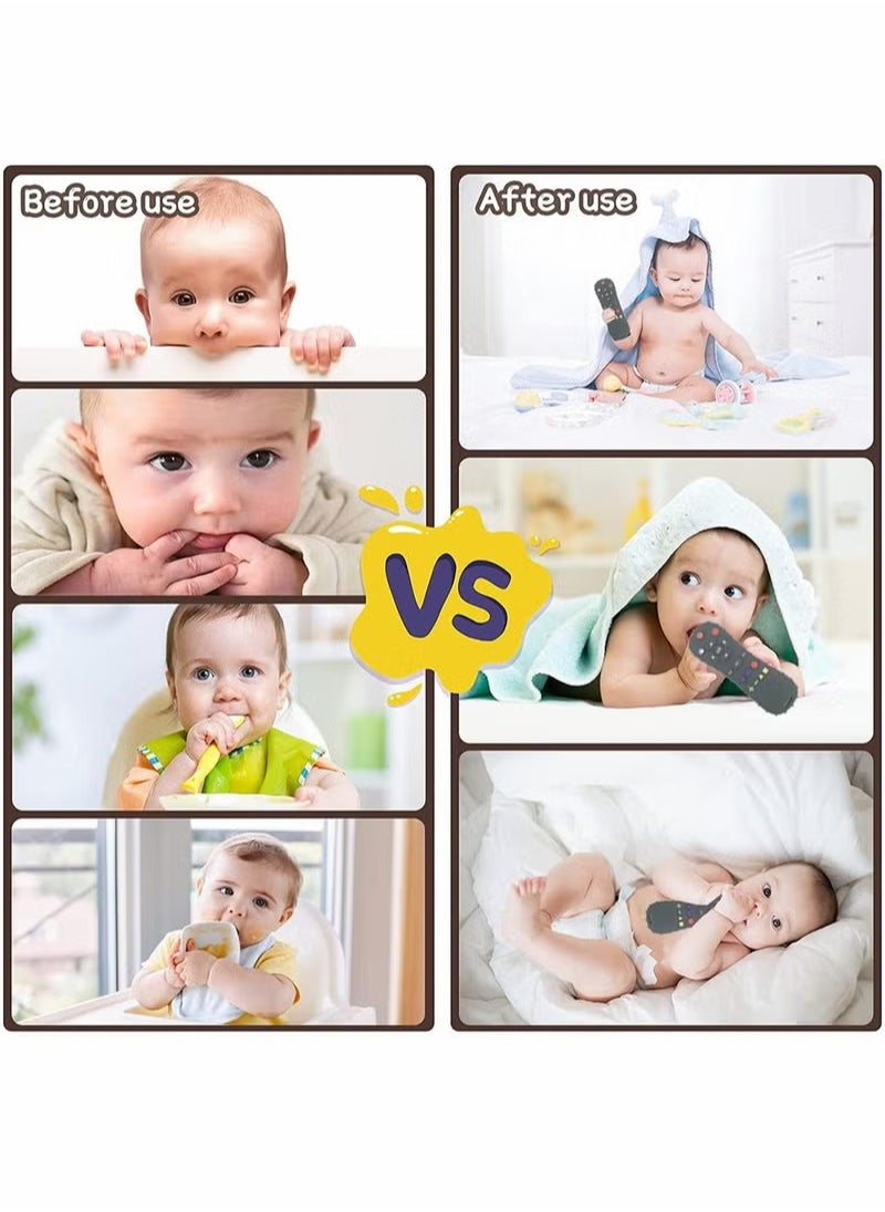 joybuy - 2 PCs Baby Teether Toy, Remote Teether for Baby, Soft Chew Toys with TV Remote Control Shape for Toddler Teething Relief and Soothe Sore Gum Infant Teether for 6-12 Months (Blue+ Black) - Image 1