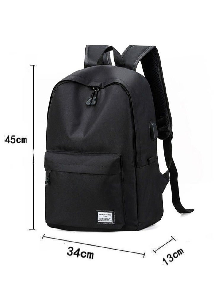 general حقيبة ظهر مدرسية عصرية للسفر بسعة كبيرة باللون الأسود - Image 2