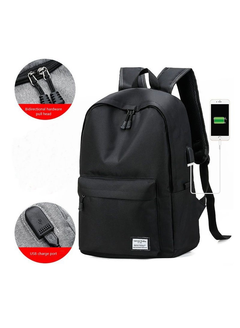 general حقيبة ظهر مدرسية عصرية للسفر بسعة كبيرة باللون الأسود - Image 3