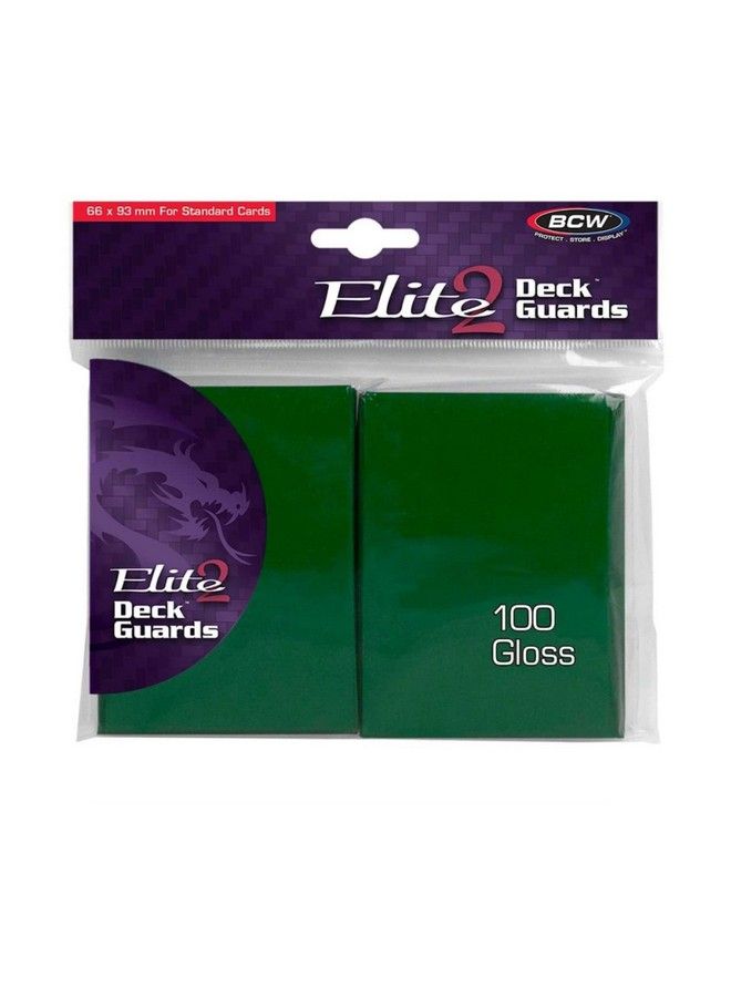 BCW Elite 2 Gloss Card Sleeves Green (100) - Image 3