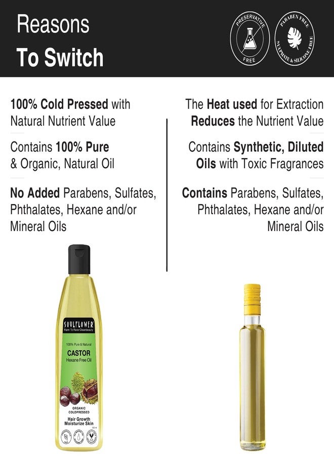 Soulflower Castor Oil for Hair & Skin, Clinically Proven Hair Oil for Hair Growth, Anti Hair Fall, Skin Hydration & Split End Repair | 100% Pure, Ecocert Organic Certified, Natural, 120ml - Image 5
