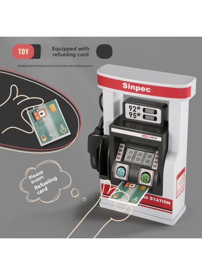 Children Play House Simulation Gas Station Model Alloy Car Credit Card Tanker With Music Boy Girl Toy Gift-Color:Gas Station + Alloy Pickup Police Car-Specifications:Standard 【Configuration】】 - Image 3