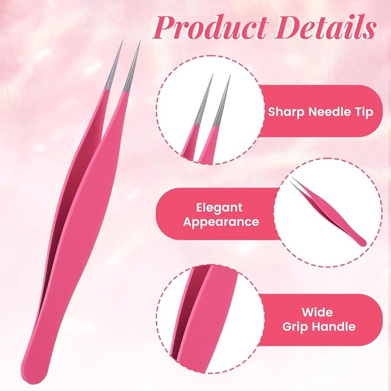 6 Pcs Pointy Tweezers Pointed Tweezers Needle Nose Precision Fine Point Tweezer Pointed Tip Stainless Steel Ingrown Hair Tweezer For Nose Face Hair Eyebrow Blackhead Remover Women - Image 3