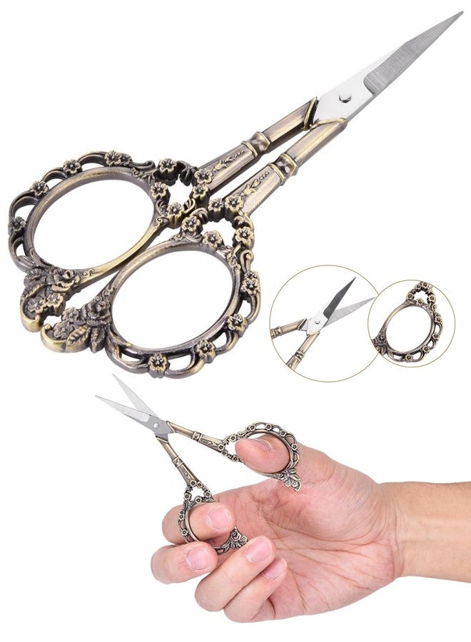 Professional Manicure Scissors, Vintage Stainless Steel Cuticle Precision Beauty Grooming for Nail, Facial Hair, Eyebrow, Eyelash, Nose Hair - Image 1