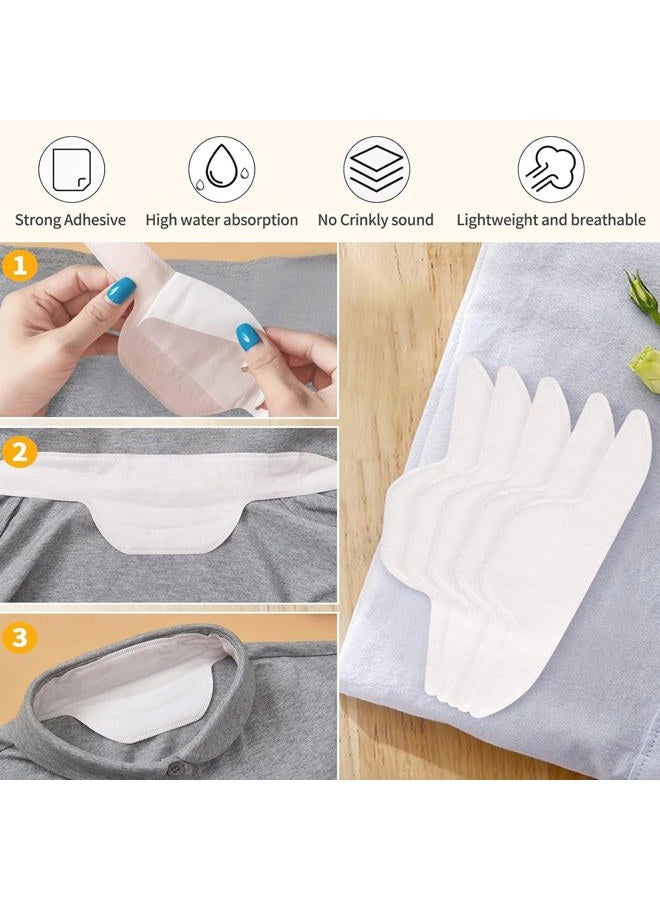 AKOAK 10 Pcs Shirt Neck Pad, Disposable Absorbent Perspiration Collar Stickers, Invisible Collar Protector, Absorbent and Antiperspirant Stickers Keep Collars Dry, Suitable for Men and Women  - Image 4