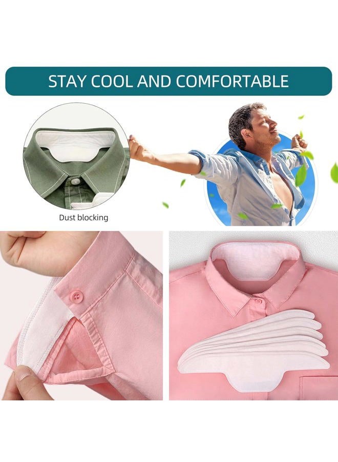 AKOAK 10 Pcs Shirt Neck Pad, Disposable Absorbent Perspiration Collar Stickers, Invisible Collar Protector, Absorbent and Antiperspirant Stickers Keep Collars Dry, Suitable for Men and Women  - Image 3