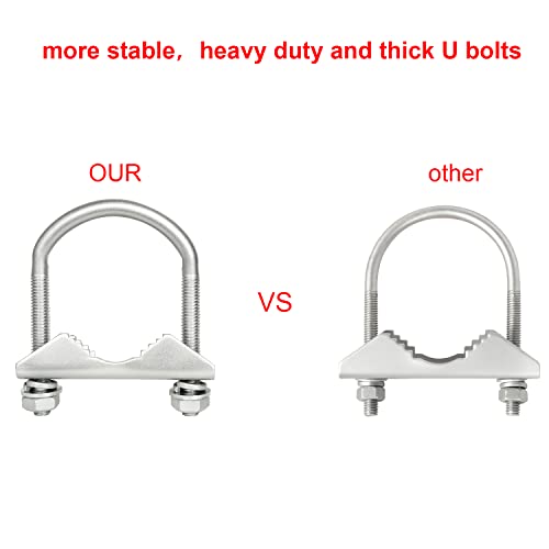 XRDS -RF XRDS-RF Antenna Mount Clamp U-Bolt 2 PCS, Antenna Mast Clamp V Jaw Block with U Bolts for Outside Home Antenna - Image 5