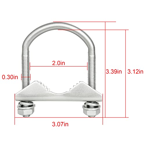 XRDS -RF XRDS-RF Antenna Mount Clamp U-Bolt 2 PCS, Antenna Mast Clamp V Jaw Block with U Bolts for Outside Home Antenna - Image 2
