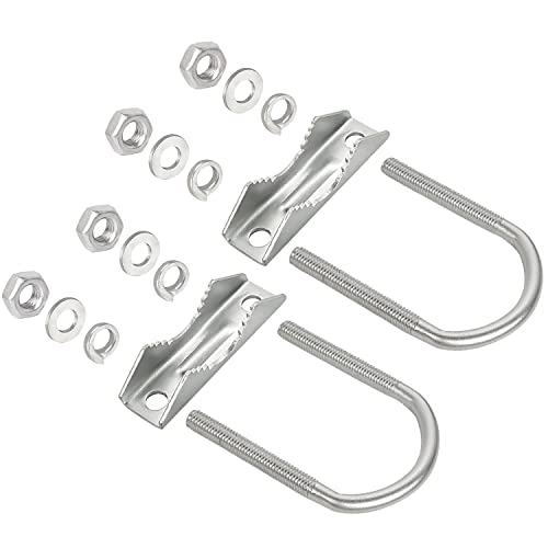 XRDS -RF XRDS-RF Antenna Mount Clamp U-Bolt 2 PCS, Antenna Mast Clamp V Jaw Block with U Bolts for Outside Home Antenna - Image 3