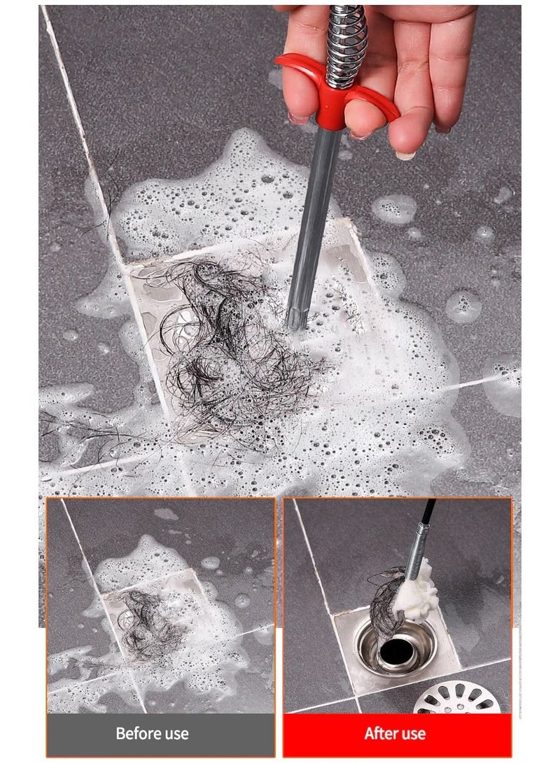 Generic Kitchen Sink Drain Snake Clog Remover Cleaning Tools 23.6 Inch Spring Pipes Household Drain Cleaning Tools  - Image 5