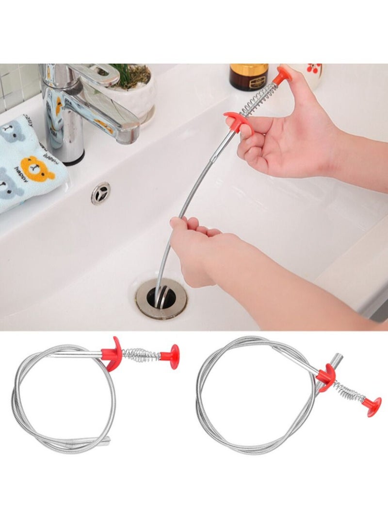 Generic Kitchen Sink Drain Snake Clog Remover Cleaning Tools 23.6 Inch Spring Pipes Household Drain Cleaning Tools  - Image 2