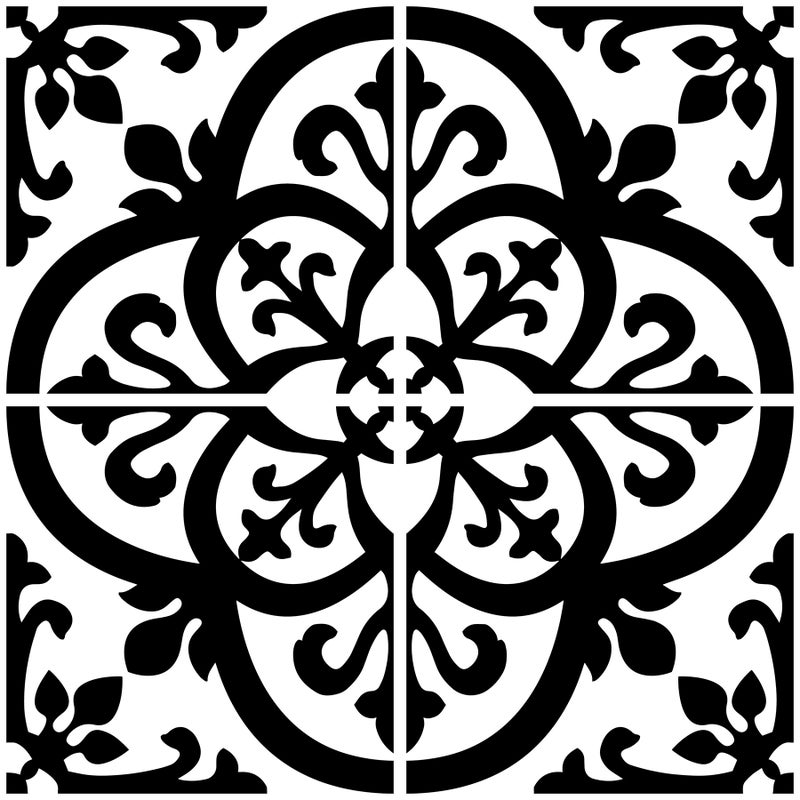 Wallpops InHome NH2956 Avignon Peel Stick Backsplash Tiles Black