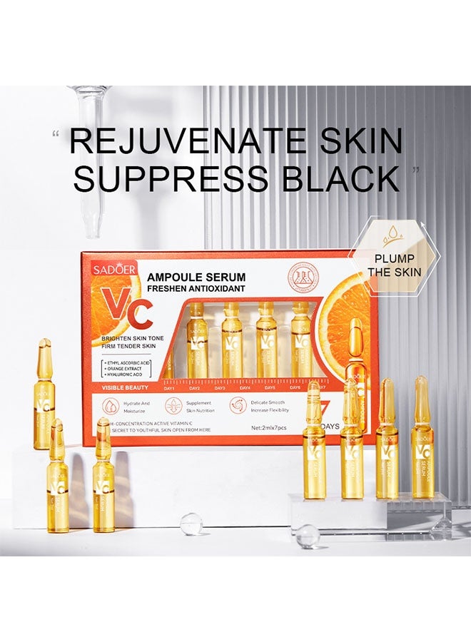 SADOER Ampoules Facial Moisturizing Serum with Vitamin C Anti-Wrinkle and Anti-Aging 7 Ampoules，2mlx7pcs - Image 2
