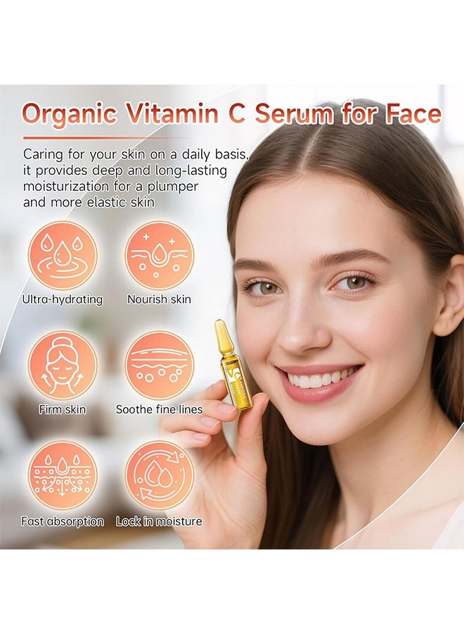 SADOER Ampoules Facial Moisturizing Serum with Vitamin C Anti-Wrinkle and Anti-Aging 7 Ampoules，2mlx7pcs - Image 4
