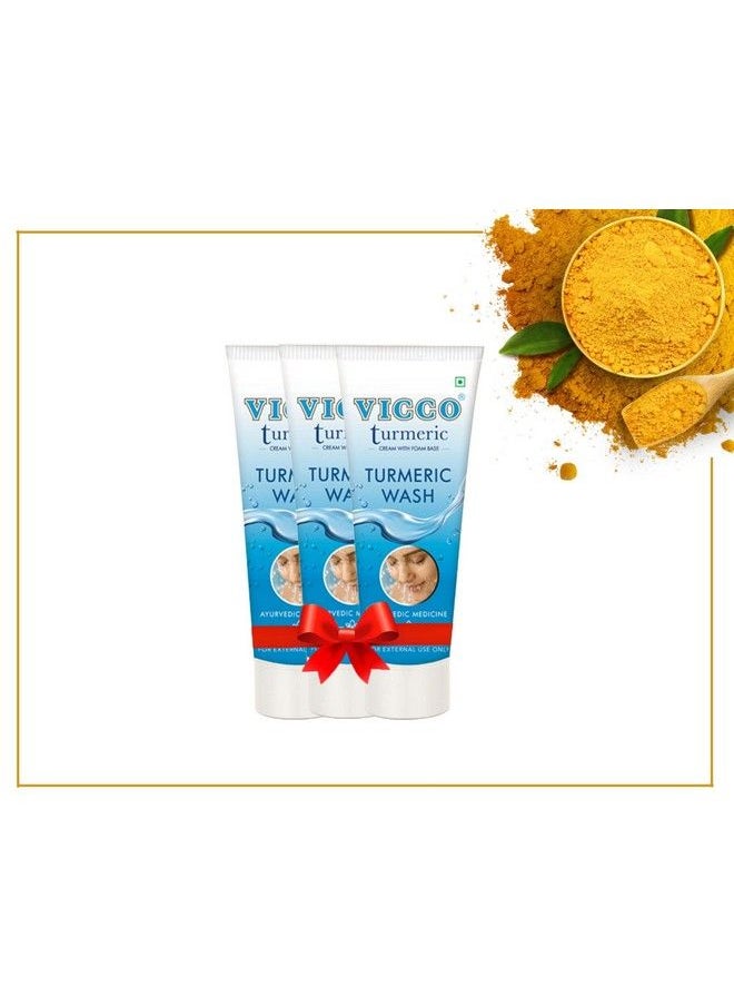 VICCO Turmeric No Pimples Pack Of 3 Turmeric Cream With Foam Base(70Gm) Turmeric Wso Cream(60Gm)  - Image 4